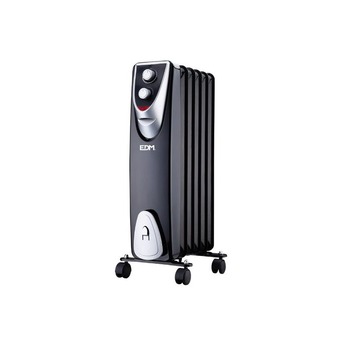 EDM Radiateur sans huile 6 éléments Noir 1000 W - Modèle Black Edition EDM Radiateur sans huile 6 éléments Noir 1000 W - Modèle Black Edition