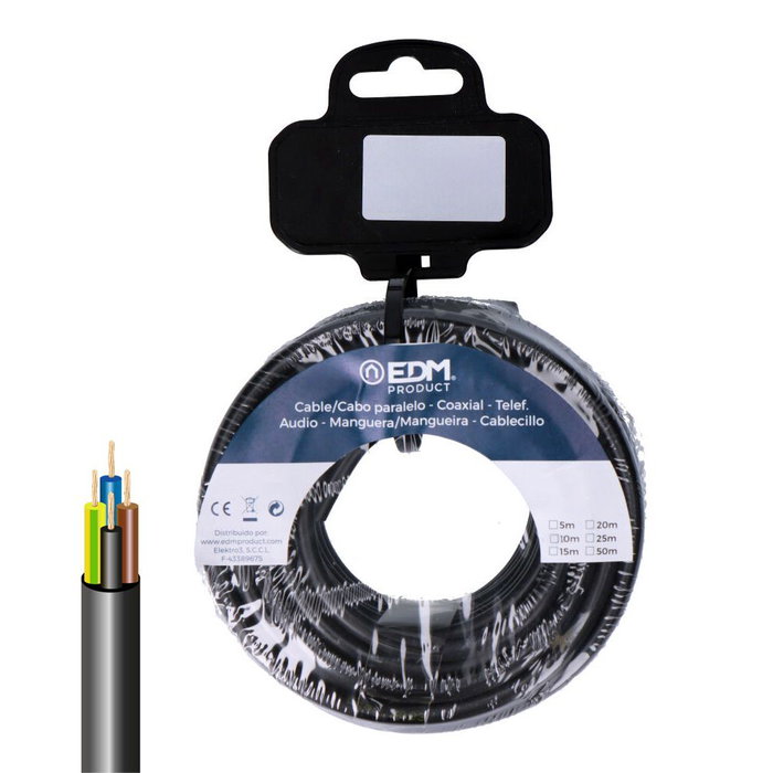 EDM Product Câble EDM 28361 Noir 4 x 1,5 mm 15 m