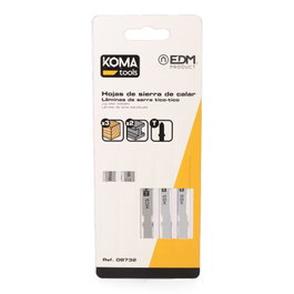 Koma Tools Set de 5 lames pour scie sauteuse (3 HCS 12 TPI et 2 HSS 21 TPI)