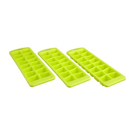 Basic & Co Lot de 3 bacs à glaçons en polypropylène 25 x 8,5 x 3,7 cm couleurs assorties