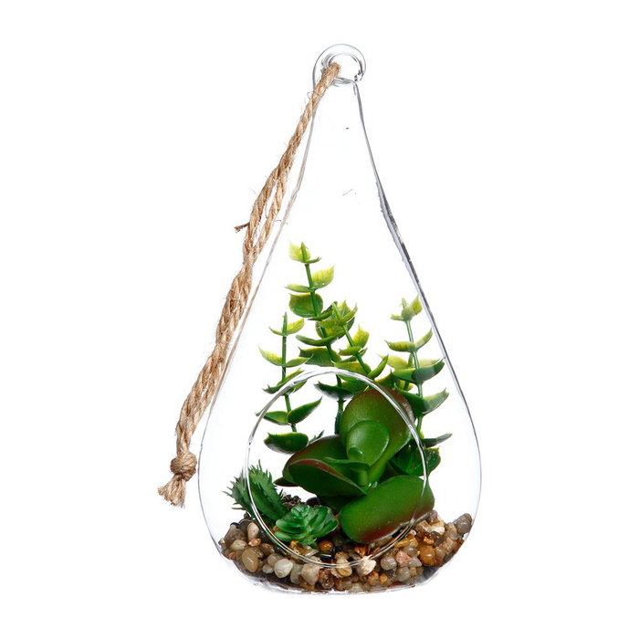 Atmosphera Plante décorative Verre Vert 10 x 19,5 cm