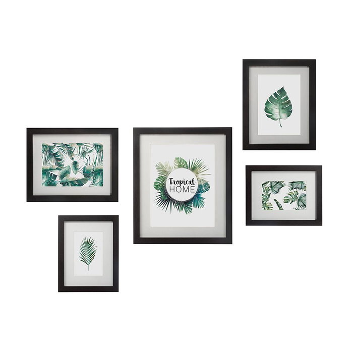 Atmosphera Lot de 5 Cadres photo noirs en bois, 26x31 cm, 18x23 cm, 16x21 cm Atmosphera Lot de 5 Cadres photo noirs en bois, 26x31 cm, 18x23 cm, 16x21 cm