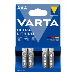 Varta Ultra Lithium AAA LR03 - Pile au lithium 1,5V - Format 10,5x44,5mm - Lot de 4