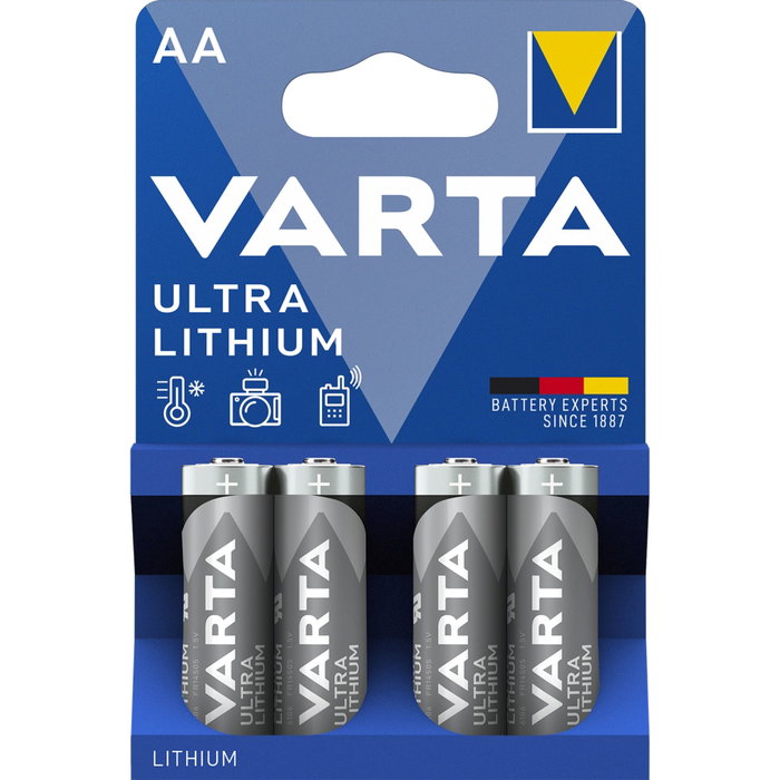 Varta Ultra Lithium AA LR06 - Blister de 4 unités Varta Ultra Lithium AA LR06 - Blister de 4 unités