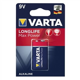 Varta 4722101401 Pile alcaline 9V Longlife Max Power 1 unité - Pour détecteurs de fumée, jouets radiocommandés et détecteurs de présence