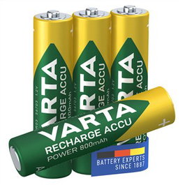 VARTA 56703101404 Piles Rechargeables Ni-MH HR03 AAA 800 mAh Accu Power - Lot de 4 Unités