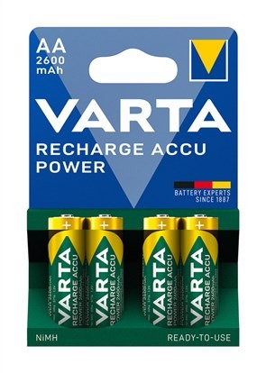Varta HR06 AA 2600mAh - Piles rechargeables Ni-MH précargées - Lot de 4 unités - Accu Power Varta HR06 AA 2600mAh - Piles rechargeables Ni-MH précargées - Lot de 4 unités - Accu Power