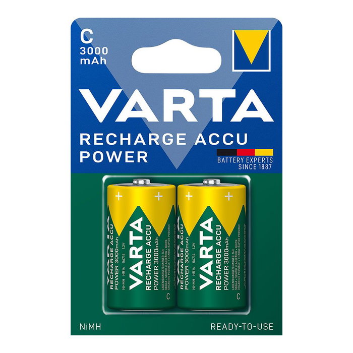 Varta Recharge Accu Power C HR14 Pile Rechargeable 3000 mAh NiMH Lot 2 Unités Varta Recharge Accu Power C HR14 Pile Rechargeable 3000 mAh NiMH Lot 2 Unités