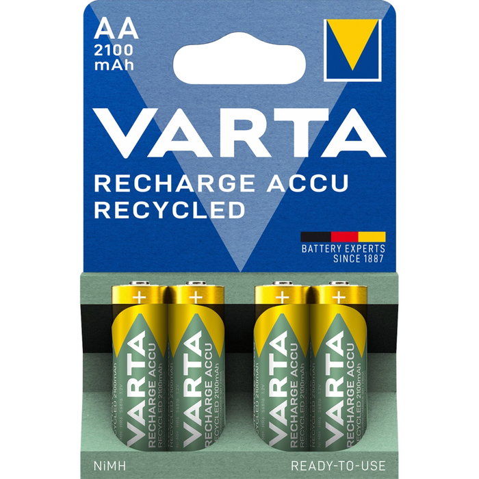 Varta Pilas Rechargeables AA Ni/MH 2100mAh Recycled (Lot de 4) Varta Pilas Rechargeables AA Ni/MH 2100mAh Recycled (Lot de 4)