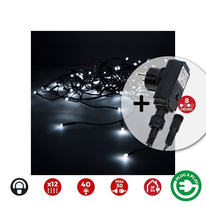 Barrière lumineuse LED EDM 71482 Icicle Easy-Connect 100 W 0,72 W 200 x 50 cm Barrière lumineuse LED EDM 71482 Icicle Easy-Connect 100 W 0,72 W 200 x 50 cm