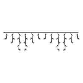 Edm Rideau lumineux icicle avec programmateur, 12 lanières, 40 LED blanc froid