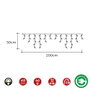 Barrière lumineuse LED EDM 71483 Icicle Easy-Connect 100 W 0,72 W Lumière chaude Vert tendre 200 x 50 cm Blanc