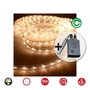 Tuyau d'arrosage LED EDM 71492 Flexiled Transparent Vert tendre Lumière chaude 12 m 8 Fonctions