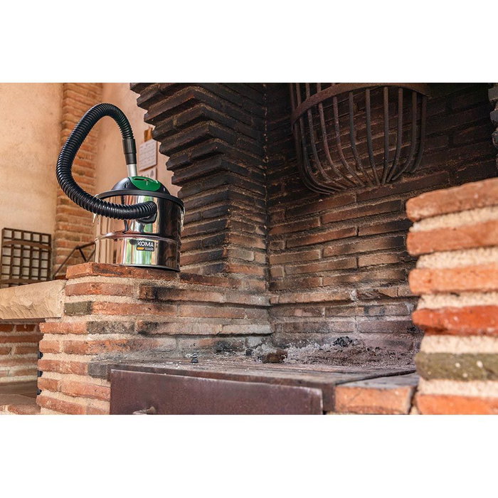 Koma Tools Aspirateur à cendres 800W avec câble 2m - Métal chromé et vert - Capacité 10L - Température max 40°C - AS-800