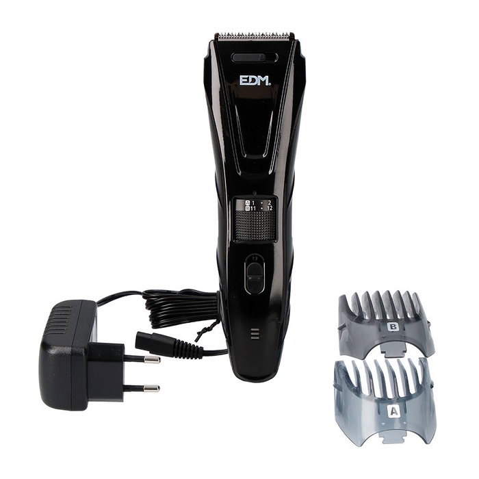 Edm Tondeuse à cheveux rechargeable sans fil 10W - Autonomie 45 min - Coupe réglable