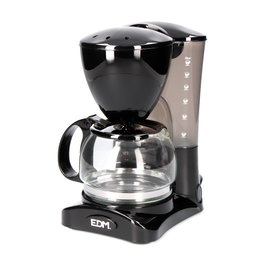 Edm Cafetière à goutte 6 tasses 550 W Noir Anti-goutte Filtre nylon lavable Thermorétention