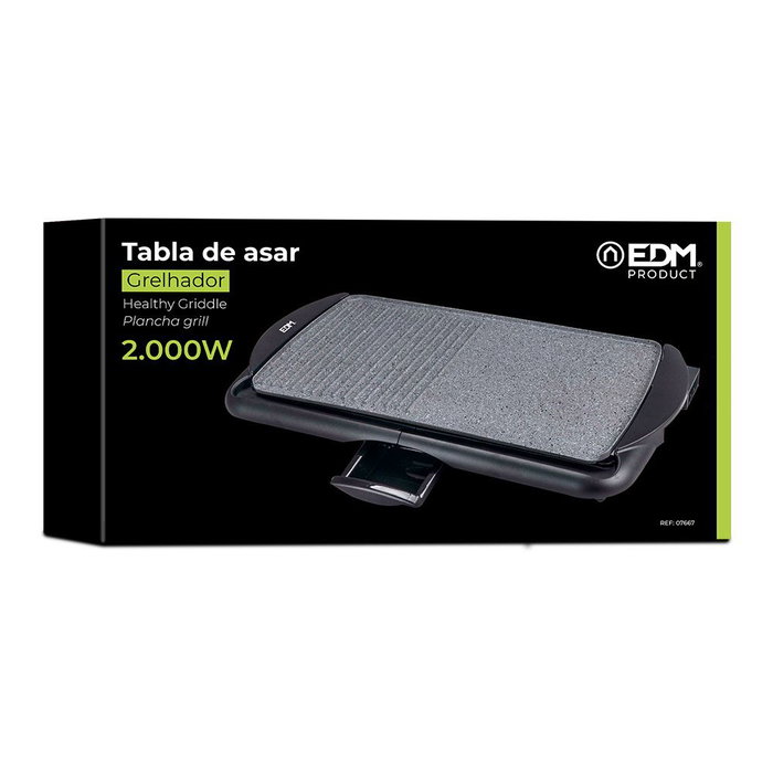 Edm Table de cuisson effet pierre 2000 W 61,5 x 31 x 8 cm