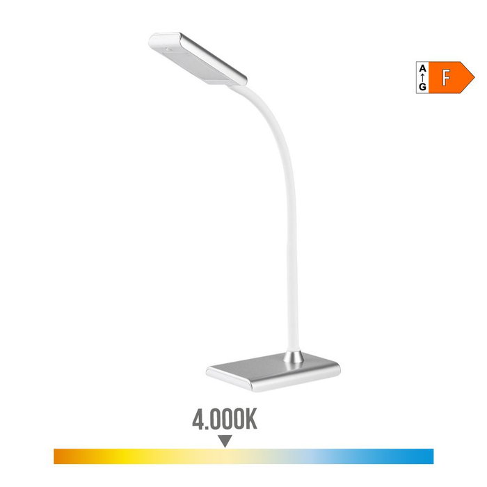 Edm 7W 400LM 4000K Flexo LED de bureau argenté 13x9x33 cm Edm 7W 400LM 4000K Flexo LED de bureau argenté 13x9x33 cm