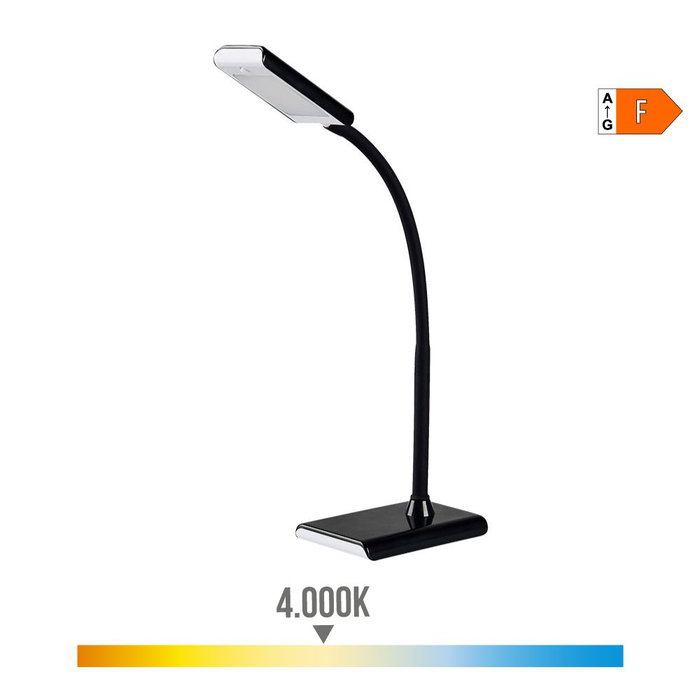 Edm Flexo LED Bureau 7W 400lm 4000K Lumière du Jour Noir 9x13x33cm Edm Flexo LED Bureau 7W 400lm 4000K Lumière du Jour Noir 9x13x33cm