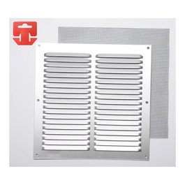 Fepre Rejilla de ventilación carrée en aluminium avec moustiquaire 200 x 200 x 6 mm
