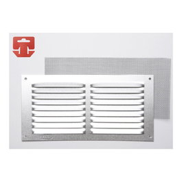 Fepre Rejilla de ventilación rectangulaire en aluminium avec moustiquaire 200 x 100 x 6 mm