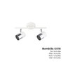 Edm Projecteur Halogène 2 Éléments Moon GU10 Métal Chrome+Blanc Os 30x7,6x15,2 cm 220-240V