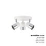 Edm Moon GU10 Projecteur 3 Lumières Couleur Chrome et Blanc Os 20 x 12,6 cm