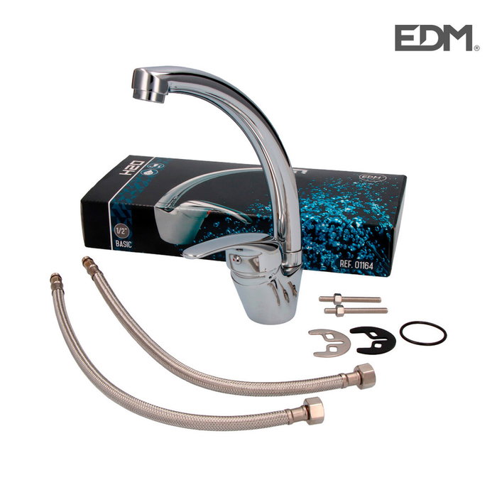 Mitigeur EDM 01164 Acier inoxydable Laiton Zinc 21 x 24 cm Mitigeur EDM 01164 Acier inoxydable Laiton Zinc 21 x 24 cm