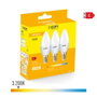 Edm Lot de 3 ampoules LED bougie E14 5W 400lm 3200K Lumière chaude Ø3,6x10cm