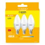 Edm Lot de 3 ampoules LED bougie E14 5W 400lm 3200K Lumière chaude Ø3,6x10cm