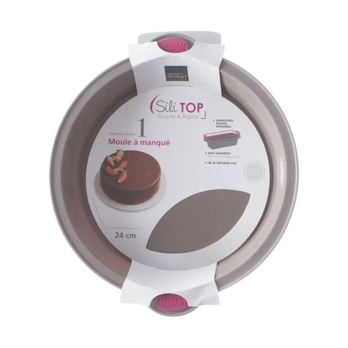 Moule en Silicone avec Poignée Secret de Gourmet Marron Silicone 24 cm