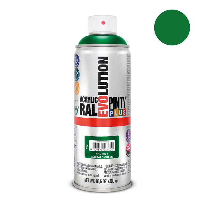 Pintyplus Peinture en spray Evolution RAL 6001 Vert émeraude 400 ml