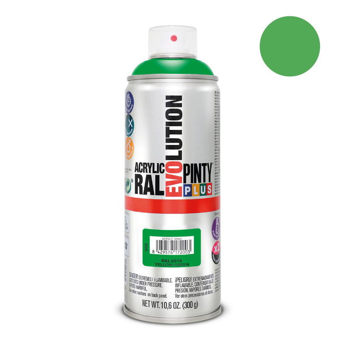 Peinture en spray Pintyplus Evolution RAL 6018 400 ml Yellow Green Peinture en spray Pintyplus Evolution RAL 6018 400 ml Yellow Green
