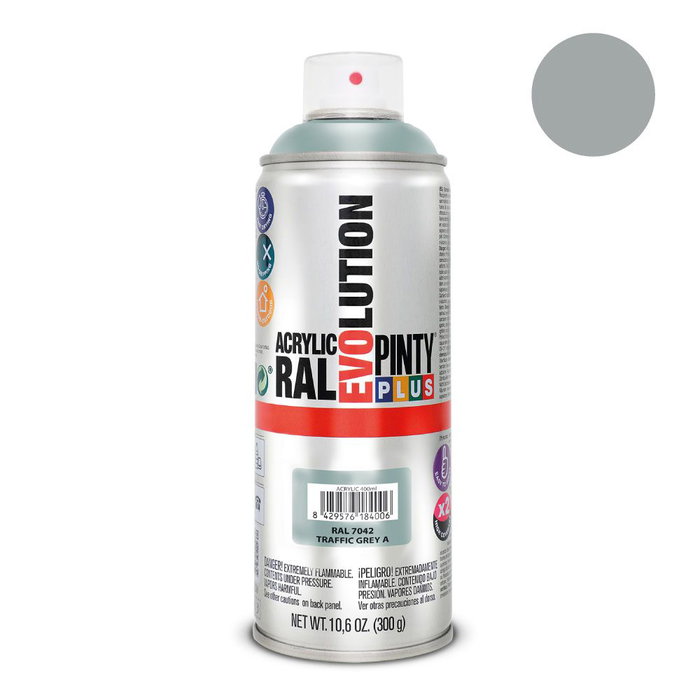 Peinture en spray Pintyplus Evolution RAL 7042 400 ml Traffic Grey Peinture en spray Pintyplus Evolution RAL 7042 400 ml Traffic Grey