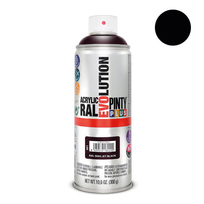 Pintyplus Peinture en spray Evolution RAL 9005 Jet Black 400 ml
