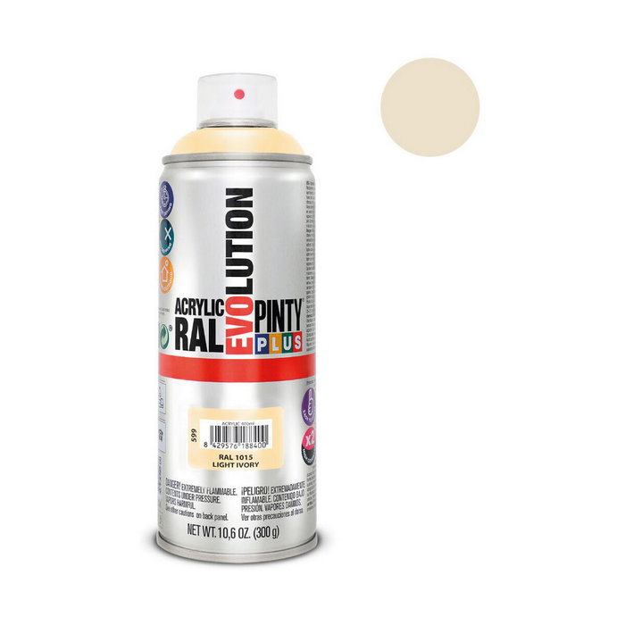 Peinture en spray Pintyplus Evolution RAL 1015 400 ml Light Ivory Peinture en spray Pintyplus Evolution RAL 1015 400 ml Light Ivory