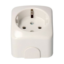 Simon Socle de prise Schuko blanc en surface, 25 A 250 V