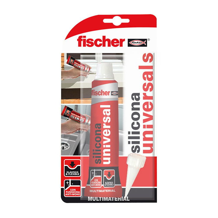Fischer Silicona universelle transparente 50 ml – étanche aux intempéries – 1 pièce Fischer Silicona universelle transparente 50 ml – étanche aux intempéries – 1 pièce