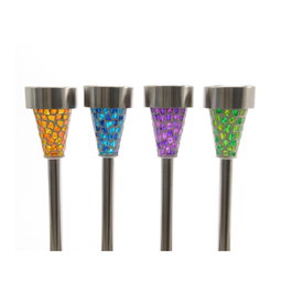 Lumineo Mosaico Piquet solaire mosaïque LED blanc froid Ø7,5 x 30 cm, couleurs assorties, extérieur