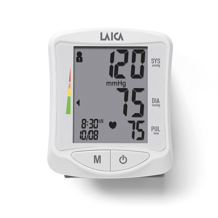 Laica Bm1006 Tensiomètre numérique de poignet blanc gris avec brassard et 60 mémoires Laica Bm1006 Tensiomètre numérique de poignet blanc gris avec brassard et 60 mémoires