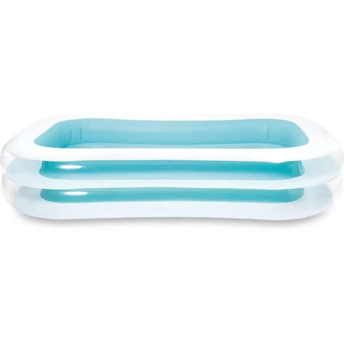 Intex Piscine gonflable rectangulaire Family, 262 x 175 x 56 cm, 770 litres, pour enfants 6 ans et plus, avec 3 boudins de sécurité