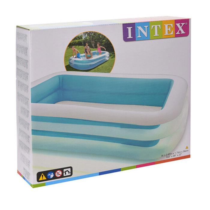 Intex Piscine gonflable Family rectangulaire 770 L (262 x 175 x 56 cm)