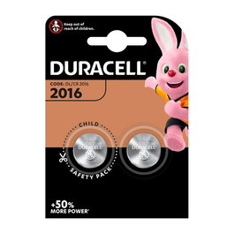 Duracell CR2016 Pile bouton lithium 3V Ø20 x 1,6 mm blister 2 unités