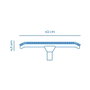 Edm Classic Brosse de Piscine pour Bords 43 x 14,5 x 4,5 cm Polipropilène Bleu