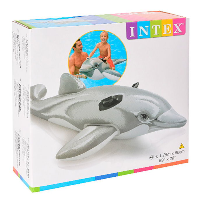Intex Matelas de plage gonflable dauphin - Bleu