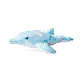 Intex Matelas gonflable de plage pour enfant - Dauphin, 175 cm, Mixte, Gris et noir