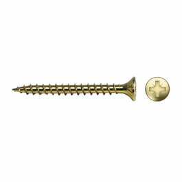 Celo Vlox Vis à bois à tête fraisée 3 x 25 mm, boîte de 1000 unités, finition bicromatée dorée