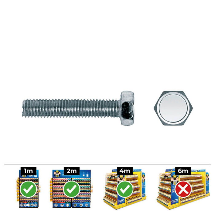 Celo Din 933 Boîte de 100 vis métriques hexagonales ø8x25mm acier zingué Celo Din 933 Boîte de 100 vis métriques hexagonales ø8x25mm acier zingué