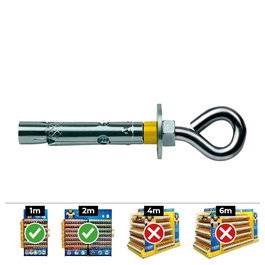 Celo 9845da Anclaje Dynabolt à Œil Ø8 x 45 mm Zincé, Boîte de 25 Unités