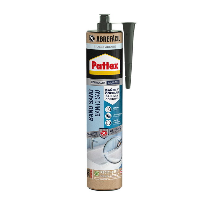 Pattex Mastic silicone transparent pour salle de bain et cuisine 280 ml Pattex Mastic silicone transparent pour salle de bain et cuisine 280 ml